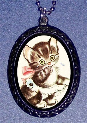 Kitty Cat Retro Kawaii Gothic Pendant Diy Necklace Psychobilly PUNK HGoth Rock NEW