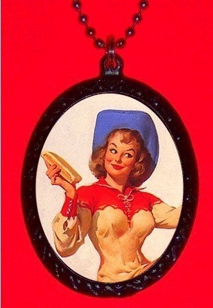 Cowgirl Pinup Gal Rockabilly Burlesque Troop Necklace NEW Pinup Kitsch Retro