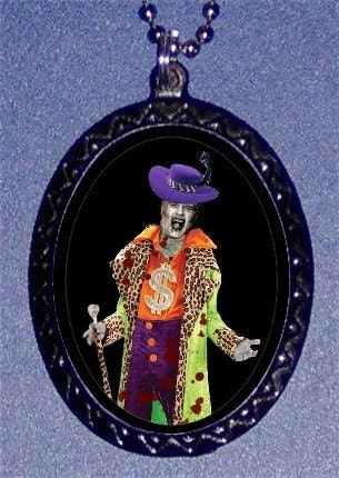 Pimp Zombie Lowbrow Art Parody Humor Horror Goth Psychobilly Necklace Pendant