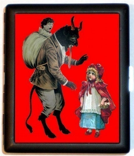 Devil Child Kidnapper Terrified Child Surreal Art Krampus Cigarette or ID Case Wallet NEW
