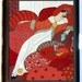 Art Deco Woman Red Surreal Symbolic Drunkeness Drunk Alcoholic Flapper Black Metal Cigarette or ID or Business or ID Case Wallet