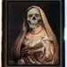 Renaissance Skull Woman Forever Religious Virgin Mary Goth Punk Design Black Metal Cigarette or ID or Business Card Case Wallet