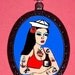 Sexy Tattooed Pinup Bad Girl Tattoo Roses Sailor Pulp Pin Up Poison Necklace Pendant
