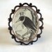 Victorian Hobo Crow Blackbird Silver Tone Filigree Ring