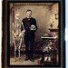 Victorian Era Cabinet Card of Doctor Medical Student Holding Skull with Skeleton and Bones Autopsy Cigarette or Business Card Case Wallet