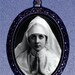 Mother Mary Nun Praying Religious Catholic Faith Handcrafted Handcasted Metal Pendant Handpainted Black with silvertone ballchain necklace