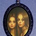 Unique Makeup Lowbrow Art Sisters Handcrafted Handcasted Metal Pendant Handpainted Black and assembled by myself with a ballchain necklace
