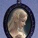 Fairy Goddess Closeup Anime Handcrafted Handcasted Metal Pendant Handpainted Black and assembled by myself with a ballchain necklace