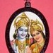 Vishnu Indian hindu Goddess twins Handcrafted Handcasted Metal Pendant Handpainted Black and assembled by myself with a ballchain necklace