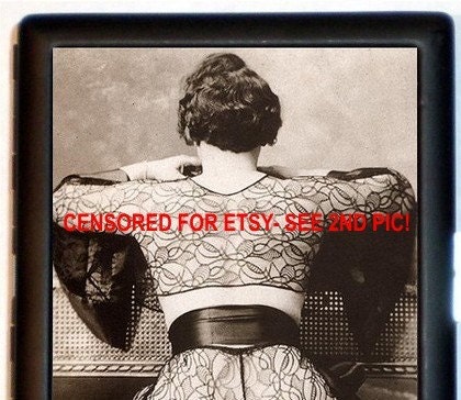 Art Nouveau Erotica Lacey Womans Backside Erotic Edwardian Cigarette ID Case Business Card Holder Wallet