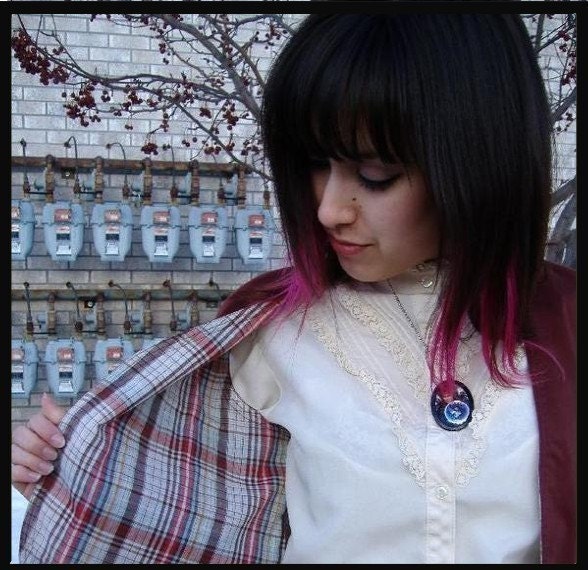 Pirate Gypsy Girl Tattoo Necklace pendant Rockabilly Cute Pinup NEW