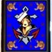 Tattoo Sailor Girl against a Anchor with Swallows and Nautical Stars Cigarette or ID or Business Card Holder Case Wallet