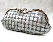 silver dots on gray eyeglass case