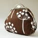 round kiss lock purse brown flowers