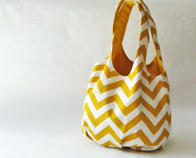 Tote bag - yellow chevron stripes