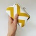 yellow chevron stripes purse