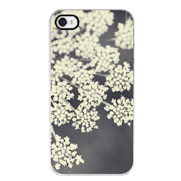 phone case floral iPhone case - Queen Anne's Lace in Black and White no. 1 - Fine Art Photography iphone 4 and 4s