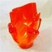 Vase Candle - Orange Wispy Draped Glass Vase