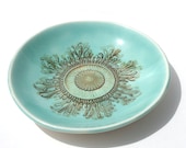 Small handmade Ceramic Serving Bowl with sea life Illustration - candy dish for Mom
