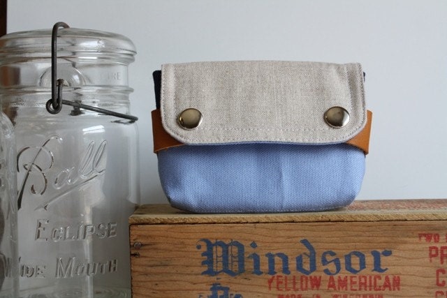 small pouch - pale blue and pixie denim