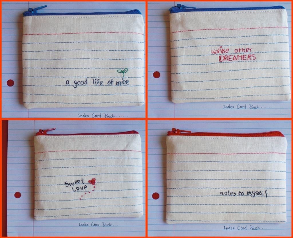 Index Card Pouch - notes to myself