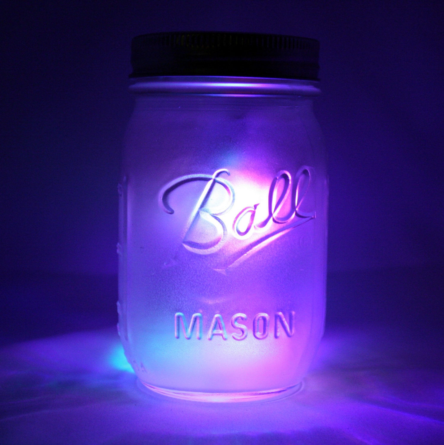 Disco Lights Mason Jar Night Light