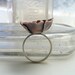 Poppy copper and sterling silver blossom ring - made to order