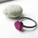 Raspberry Slushie agate bold druzy sterling silver ring