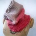 Ombre cowl - handdyed chunky knit scarf dip dye - pink white lavender OOAK