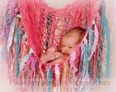 FRiNGE BLaNKeT Baby PHoTO PRoP Newborn Girl Hammock Stork Bed Hanging Pouch ToDdler THRoW pink mauve aqua lime PiCk CoLORs Knit to Order