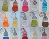 Newborn Boy Girl Diaper Cover Munchkin Hat SET Baby PHoTO PRoPs Unigender PiCK Any Color stripe Stocking Cap Knit to Order Machine Wash
