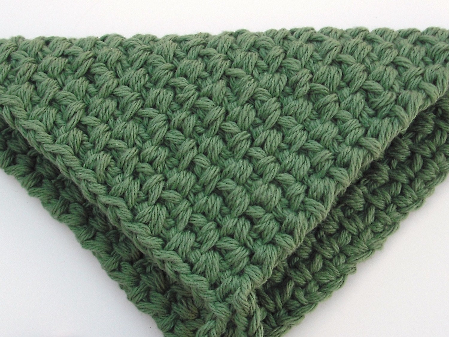 Crochet Potholder - 100% Cotton - Sage Green