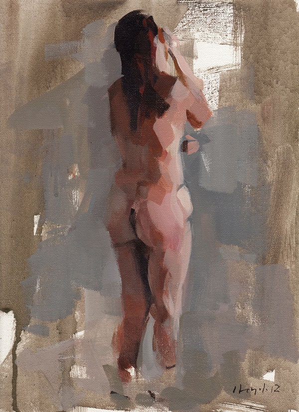 RESERVED FOR ALEXA - Original Painting Figure Classical Female Form Nude 9x12 - "Figure 1" by David Lloyd
