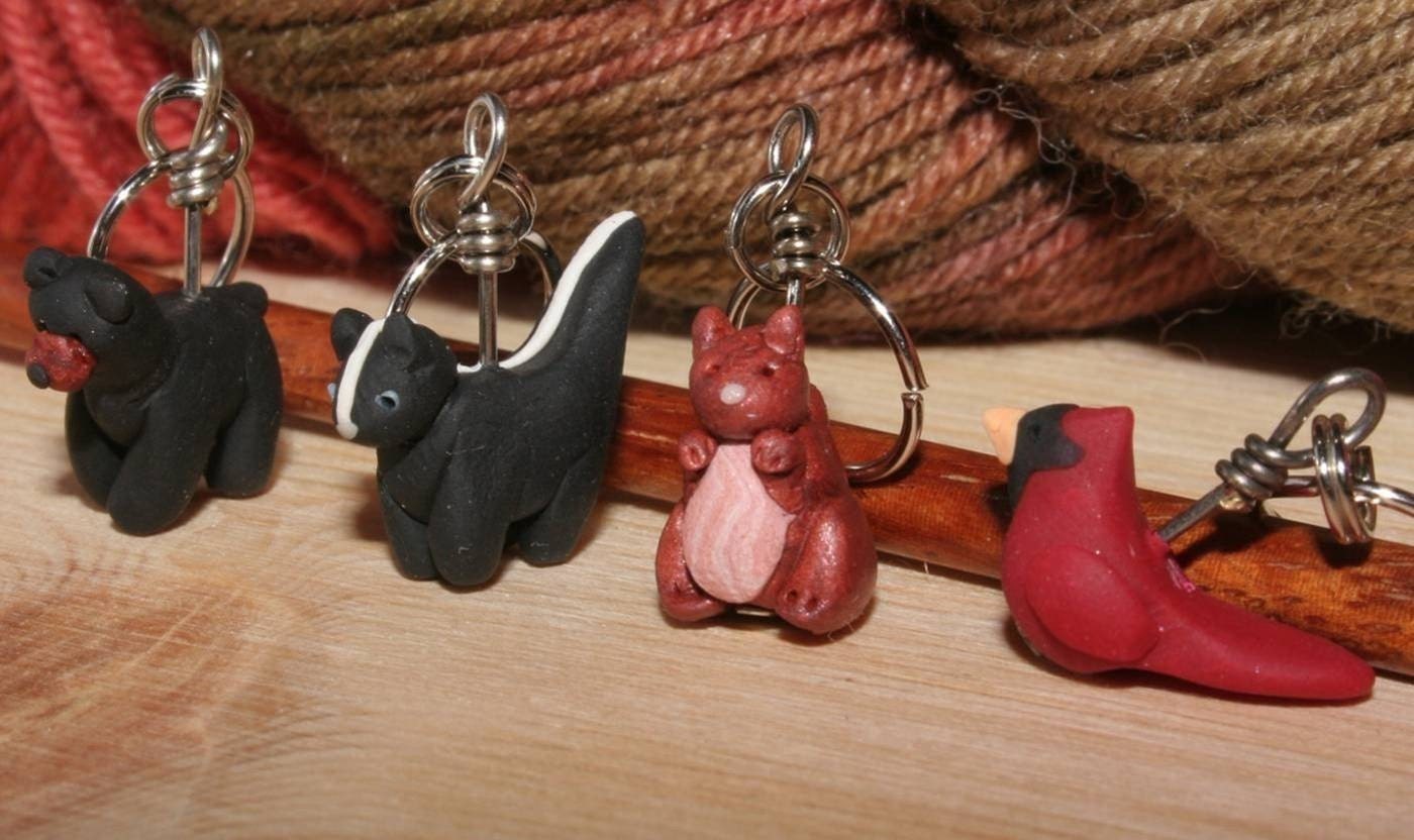 Woodland Stitch Markers (set of 4)