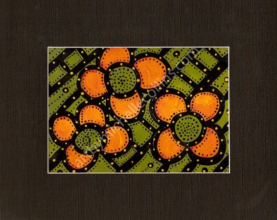 Original Flower Painting Orange Flowers M Collins Free US Shipping WWAO