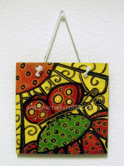 Butterfly Original Pop Art Painting on Wood M Collins WWAO