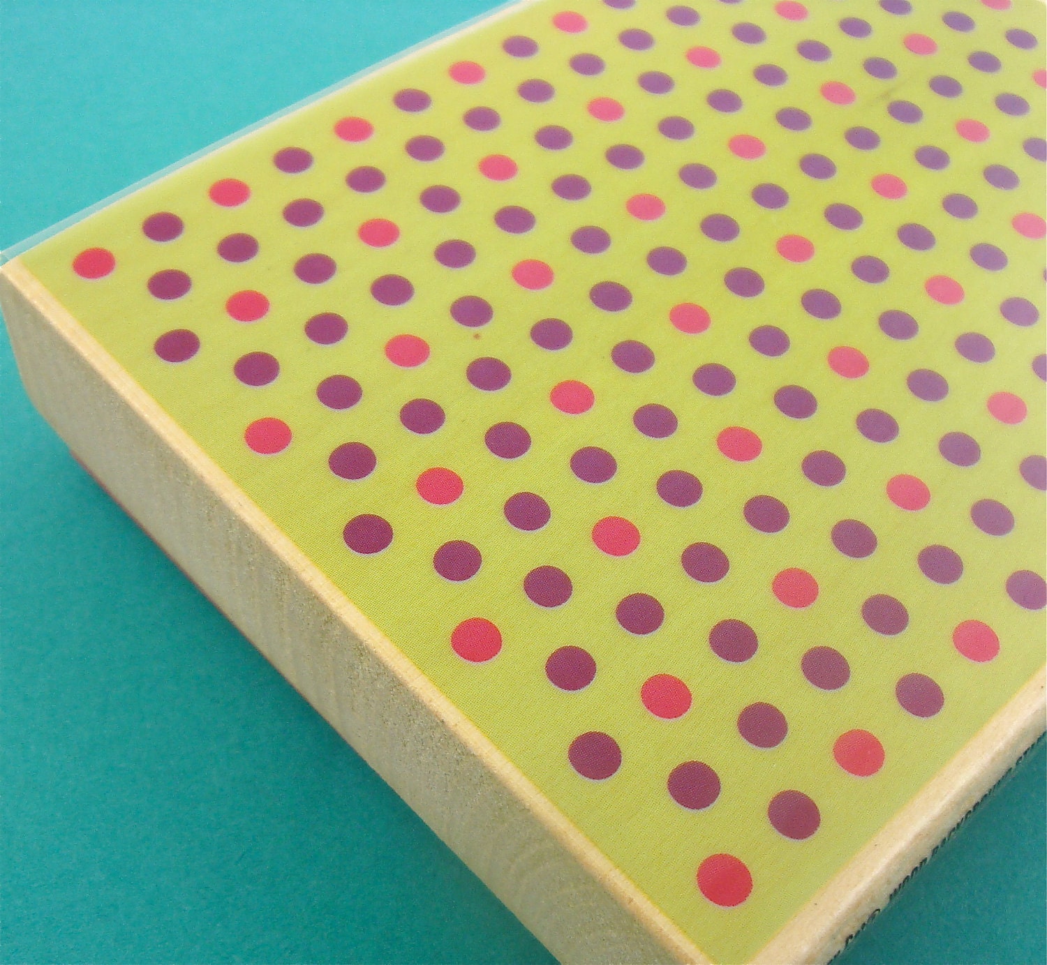 polka dot. big rubber stamp . background layering design  . 4x3 inches . mounted rubberstamp