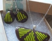 Oh how Limey: Fine fused glass pendant and earring set