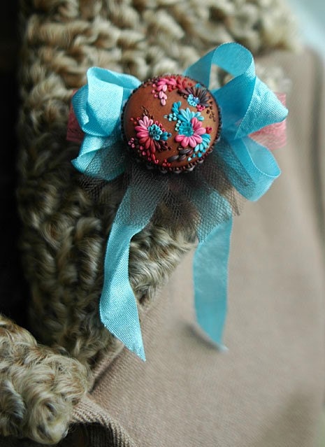 chocolate mint ballet suite - sweet vintage inspired brooch
