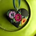 sweet mexican embroidery - vintage inspired heart pendant