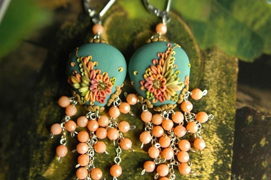 dreaming in the butterfly garden - long fluttery earrings