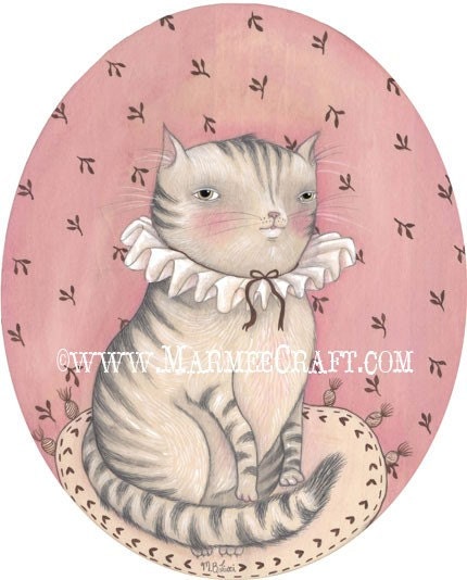 Kitty cat art print, "Little Miss Kitty"