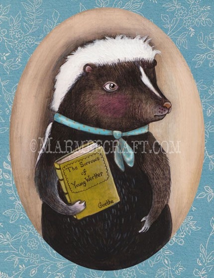 Skunk art print, "Mr. Skunk Homebody"
