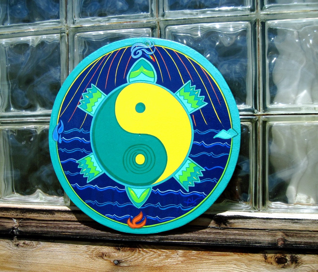 on SALE TURTLE - YIN YANG - Star Circle - Wall Art