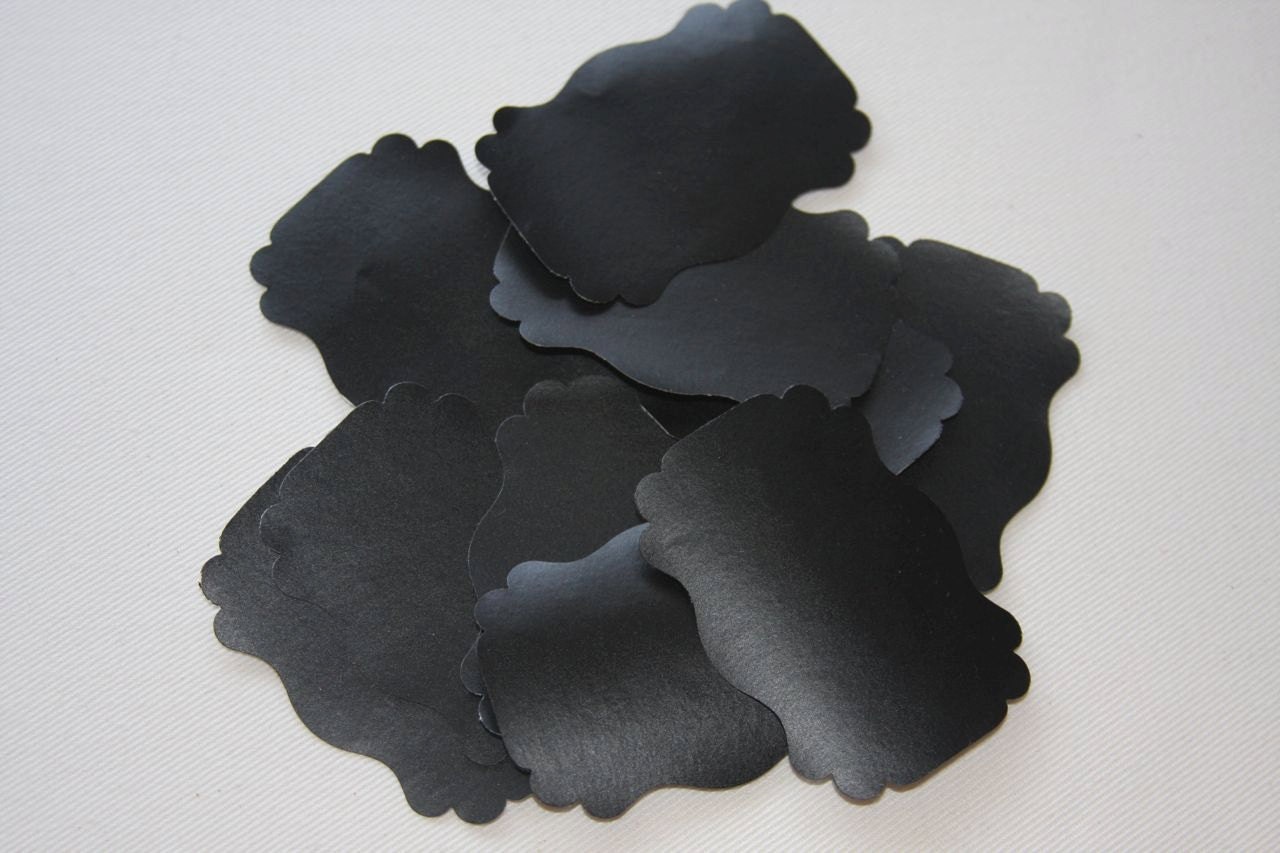 Set of 10 Chalkboard Tag Sticker Labels, Antiqued Rectangle 2"