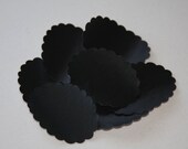 Set of 10 Chalkboard Tag Sticker Labels, Scalloped Oval