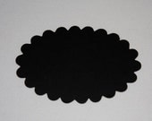 Set of 10 Chalkboard Tag Sticker Labels, Scalloped Oval 3.5"