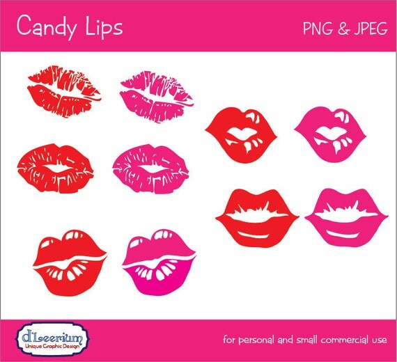Items similar to Candy Lips Digital Clip Art on Etsy