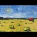 Red Barn Hayroll 36 in ORIGINAL MODERN ABSTRACT BenWill