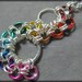 RESERVED Rainbow Silver Stepping Stone Chain Mail Pendant Necklace Holiday Gift Idea